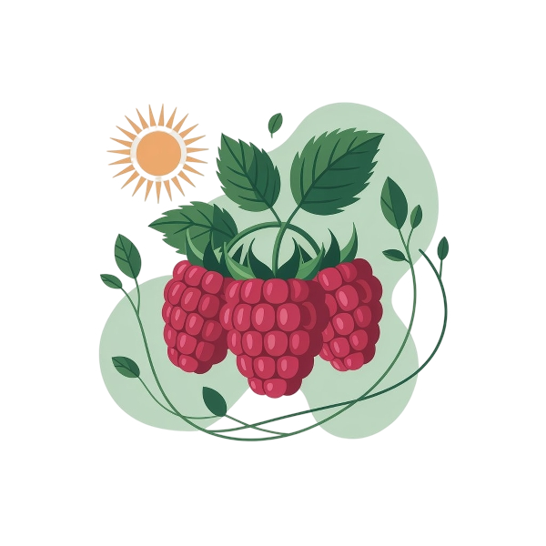 Framboises rouges illustrées la-mauvaise-graine-pepiniere-bio, style nature à Beaumont-sur-lèze,